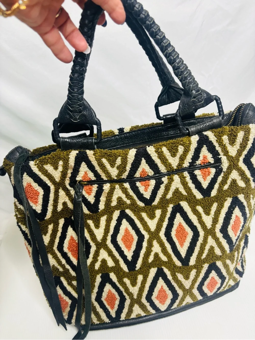 Cleobella Layla Weekender Carpet Bag and Leather Trimmed Bag
